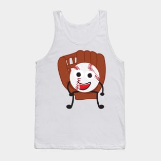 Cute Cartoon Baseball Ball and Glove Tank Top